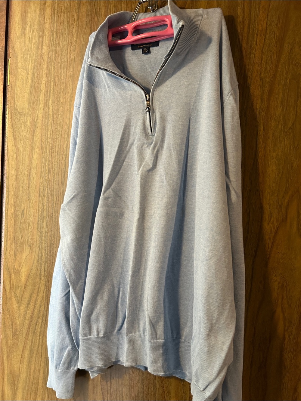Brooks Brothers Light Blue Quarter-Zip Sweater
